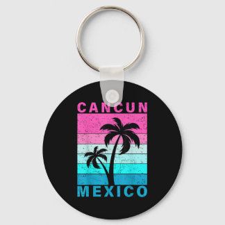 Retro Tropische Zonsondergang Cancun Beach Mexico  Sleutelhanger