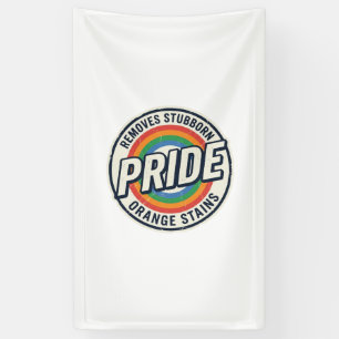 Retro trots protest regenboog badge vector ontwerp spandoek