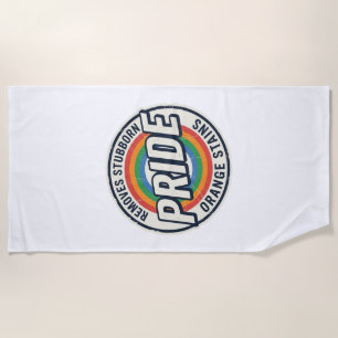 Retro trots protest regenboog badge vector ontwerp strandlaken
