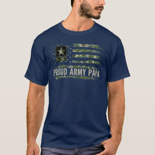 Retro trotse Army papa camouflage Amerikaanse vlag T-shirt