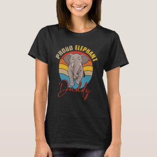 Retro Trotse Olifant Papa Bijpassend Dier T-shirt