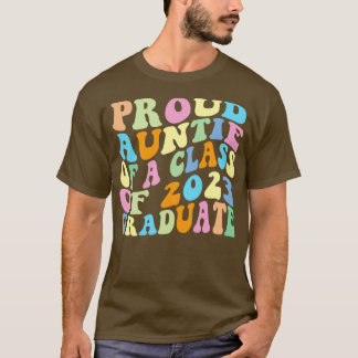 Retro trotse tante van een klasse van 2023 Afstude T-shirt