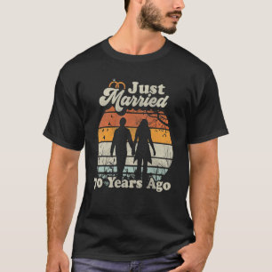 Retro trouwde 70 jaar geleden 70ste bruiloft Anni T-shirt
