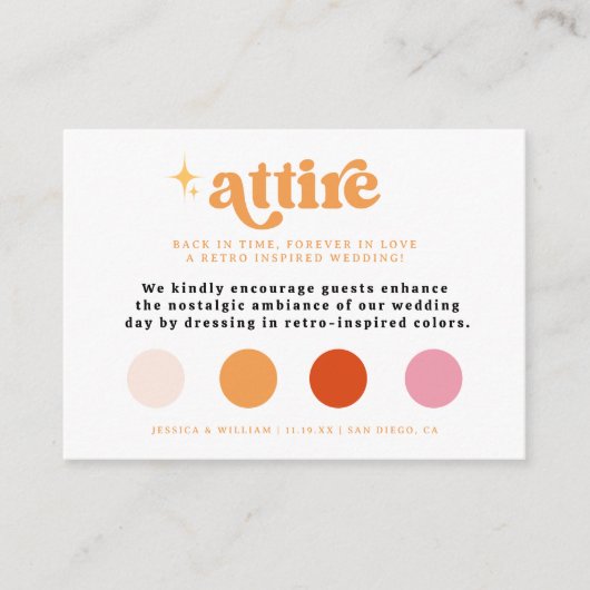 Retro Trouwjurk Dress Code Invoegen Informatiekaartje (Voorkant)