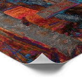 Retro Truck  Red Oranje Rustic Herfst Poster (Hoek)