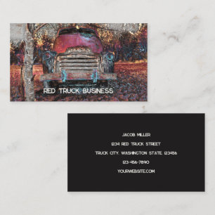 Retro Truck  Red Oranje Yellow Rustige Herfst Visitekaartje