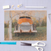 Retro Truck  Rusty Brown Rustic Herfst Tissuepapier (Craft)