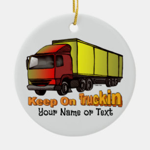 Retro Trucker 1 Keramisch Ornament