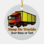 Retro Trucker 2 Keramisch Ornament (Voorkant)