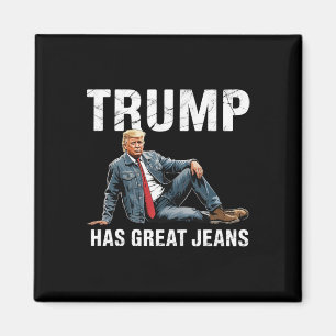 Retro Trump heeft geweldige jeans meme 1 Magneet