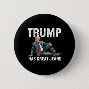 Retro Trump Heeft Grote Broek Meme 1  Ronde Button 5,7 Cm