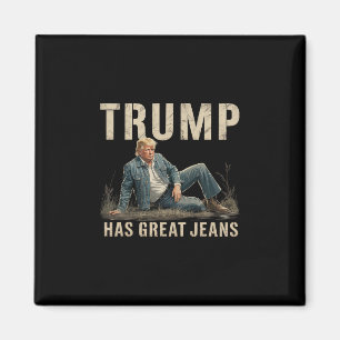 Retro Trump Heeft Grote Broek Meme Magneet