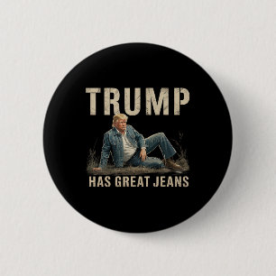 Retro Trump Heeft Grote Broek Meme  Ronde Button 5,7 Cm