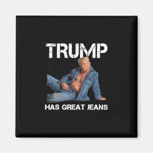 Retro Trump Heeft Grote Broek Meme Vintage Magneet