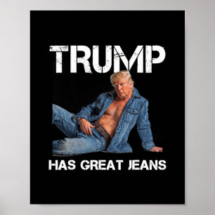 Retro Trump Heeft Grote Broek Meme Vintage Poster