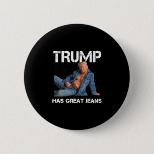 Retro Trump Heeft Grote Broek Meme Vintage  Ronde Button 5,7 Cm