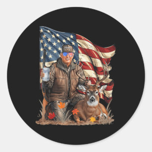 Retro Trump Jacht Herten Grappig Bier Drink Bier Ronde Sticker