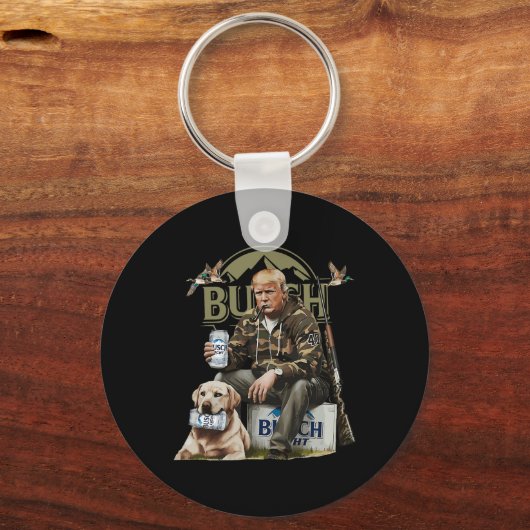 Retro Trump Jacht Herten Grappig Bier Drink Bier Sleutelhanger (Voorkant)