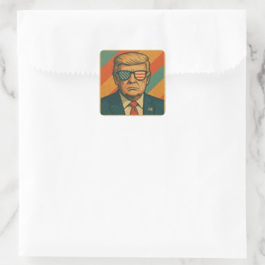 Retro Trump-Sticker Vierkante Sticker (Tas)