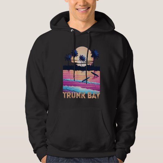 Retro Trunk Bay USVI Souvenir Surf Hoodie (Voorkant)