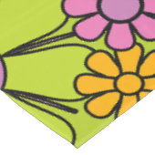 Retro Tuin Bloemen Kleurrijk 60s Bloemen Patroon Tafelkleed (Gekanteld)