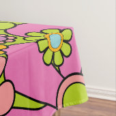 Retro Tuin Bloemen Kleurrijk 60s Bloemen Patroon Tafelkleed (Voorbeeld)