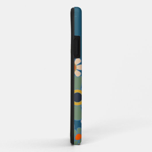 Retro Tuin Bloempatroon met Initialen Case-Mate iPhone Case (Achterkant/rechts)