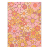 Retro Tuin Gingham Bloemen 60s 70s Patroon Tafelkleed (Voorkant)