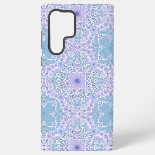 Retro tuinbloemen in blauw en violet samsung galaxy hoesje