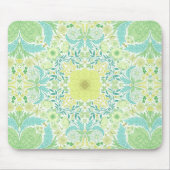 Retro tuinbloemen in groen en geel muismat (Voorkant)
