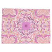 Retro tuinbloemen in roze groot cadeauzakje (Achterkant)