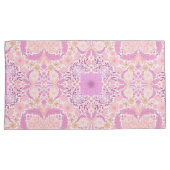 Retro tuinbloemen in roze kussensloop (Voorkant-Rechts)