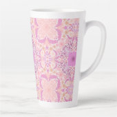 Retro tuinbloemen in roze latte mok (Rechts)