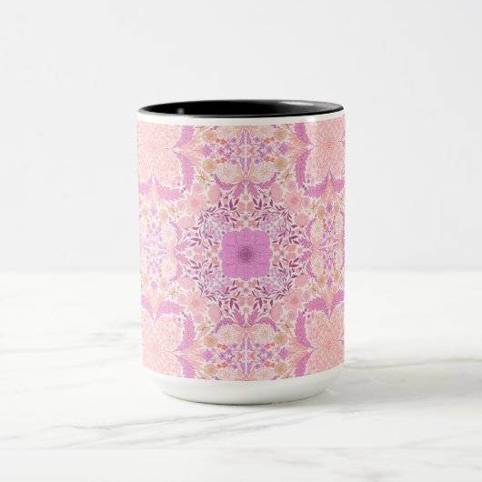 Retro tuinbloemen in roze mok (Midden)