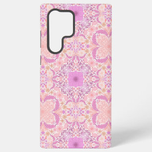 Retro tuinbloemen in roze samsung galaxy hoesje