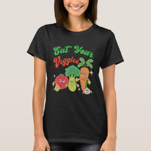 Retro Tuinieren Groenten Zeggen Gelukkige Boer T-shirt