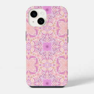 Retro tuinvloemen in roze iPhone 14 hoesje