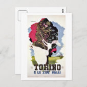 retro Turijn valleys Italiaans Briefkaart (Voorkant / Achterkant)