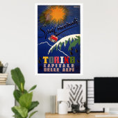  retro turijn wintersport Italiaans reizen Poster (Thuiskantoor)
