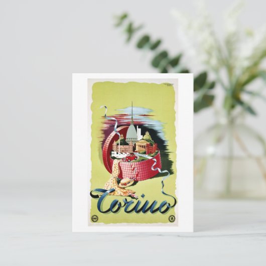 retro Turin Torino Italiaanse reisfoto Briefkaart (Staand voorkant)