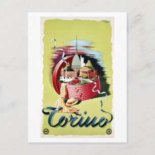  retro Turin Torino Italiaanse reisfoto Briefkaart
