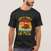 Retro turkey redt kalkoen pizza mannen kind t-shirt (Voorkant)