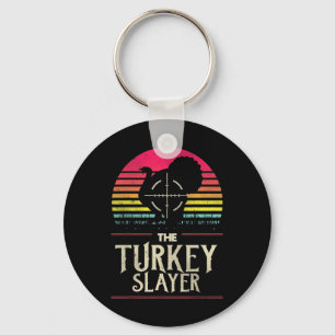 Retro Turkey Slayer Sunset  Hunting Turkey Sleutelhanger