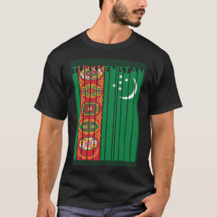 Retro Turkse Turkmeense vlag Turkmenistan T-shirt