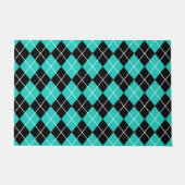 Retro Turquoise Argyle Deurmat Tapijt Gift (Voorkant)