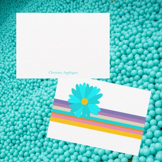 Retro Turquoise Baby Girl Douche Merci