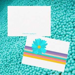 Retro Turquoise Baby Meisje Douche Dank u Bedankkaart