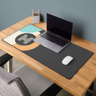 Retro Turquoise Blauwgroen Blauw Geel Zwart Grijs  Bureaumat