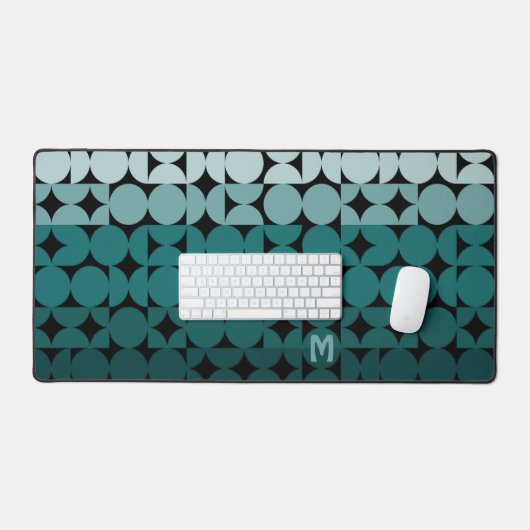 Retro Turquoise bleu bleu vert noir Pop Art Motif (Clavier et souris)