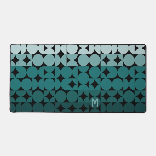 Retro Turquoise bleu bleu vert noir Pop Art Motif (Recto)